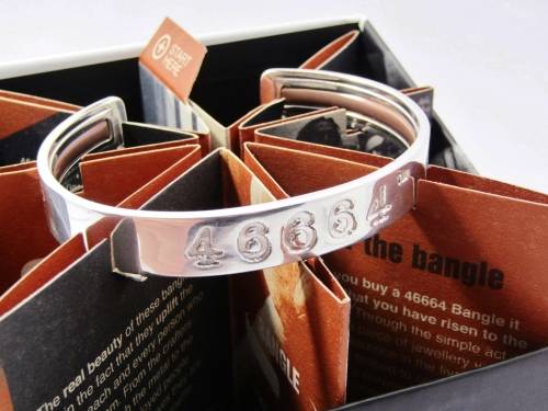 Stunning! Weighty Nelson Mandela Original 46664 Cuff Bangle