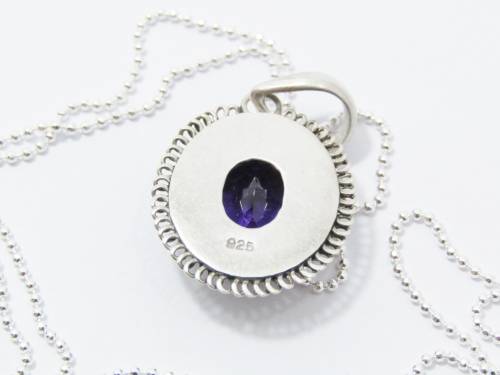 Gorgeous Oval Amethyst Pendant On Chain in Sterling Silver