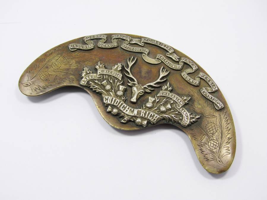 Early 20th-C Silver Mounted Seaforth Highlander's Sporran Cantle