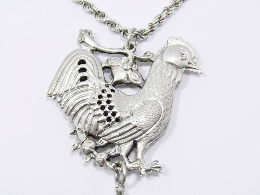 Beautiful Antique Chinese Silver Pendant on Chain