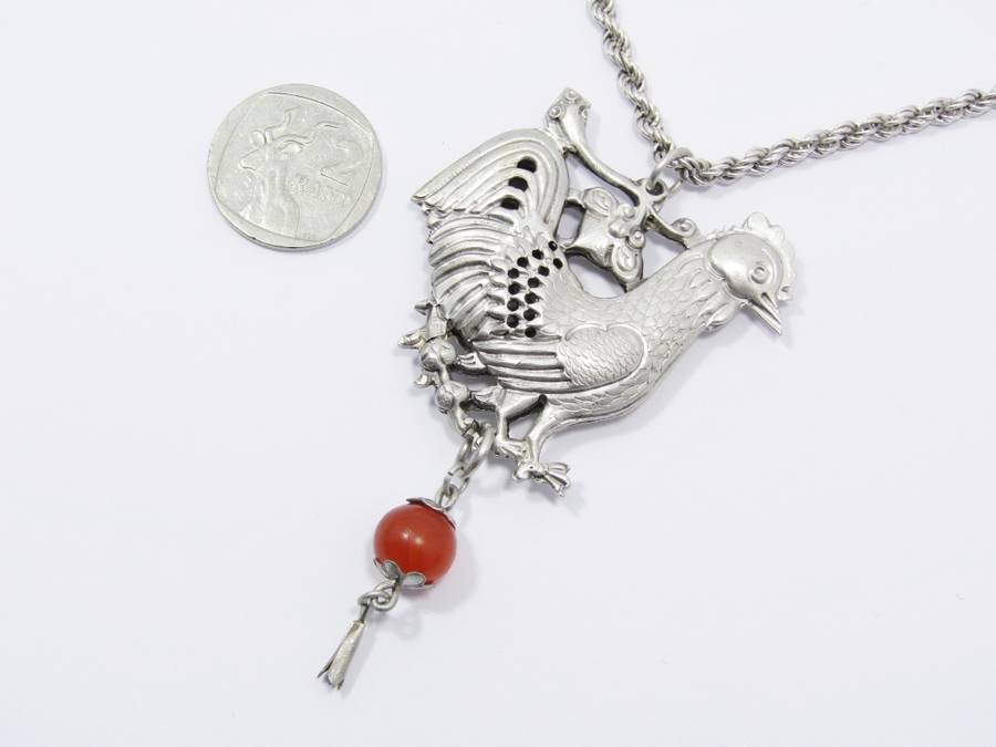 Beautiful Antique Chinese Silver Pendant on Chain