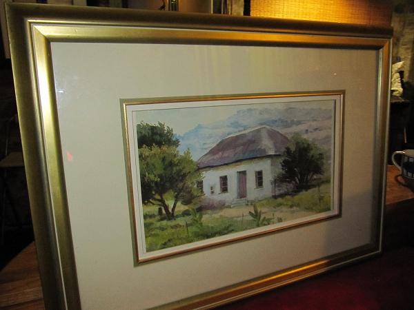 Cape Dutch Cottage Scenery in Stunning Gold Frame