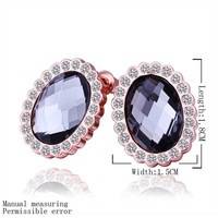 AUSTRALIAN CRYSTAL BLACK OVAL EARRINGS