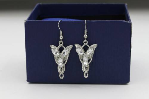 LORD OF THE RINGS ELVES PRINCESS NIGHT STAR EARRING PLATED SILVER