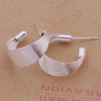 925 SILVER PLATED  MULTI LINE EAR RINGS