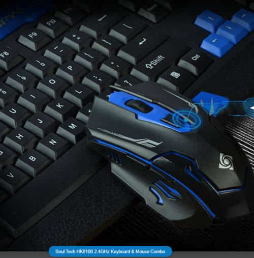 WIRELESS COMBO -SOUL TECH HK8100 2.4GHZ KEYBOARD MOUSE COMBO - PERFECT GAMING KEYBOARD MOUSE SET