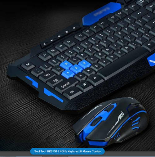 WIRELESS COMBO -SOUL TECH HK8100 2.4GHZ KEYBOARD MOUSE COMBO - PERFECT GAMING KEYBOARD MOUSE SET