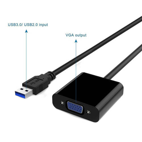BSTUO USB 3.0 to VGA HD Multi-display Adapter Converter - Black