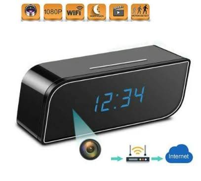 WiFi 1080P HD IP Hidden Spy Camera Video Recorder WIReless Security IR Cam Clock