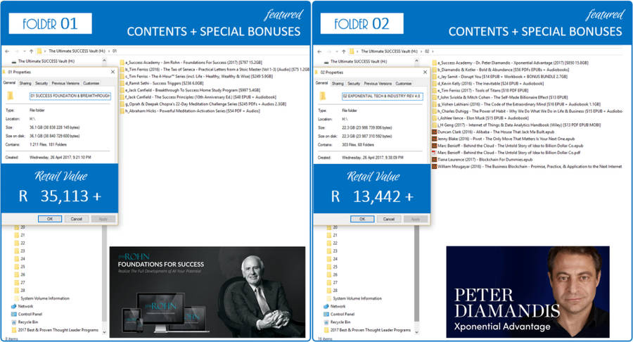 THE Ultimate meta-SUCCESS Vault +1TB HDD [Peter Diamandis,Jay Abraham,Robin Sharma,Brendon Burchard]