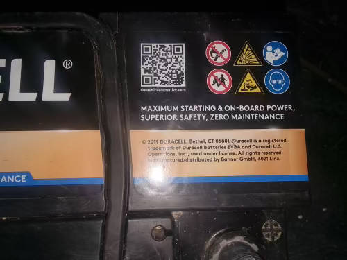 Duracell car battery DB646DE