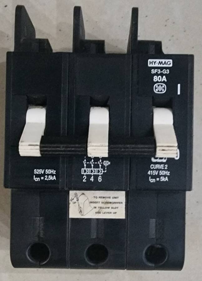 CBI 80amp 3 pole circuit breakers