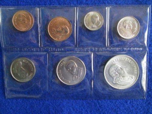 1968 UNC Suid Afrika Coin Mint Pack Silver R1.00.