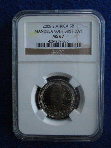 MS 67 - 2008 Mandela Birthday.  NGC Graded.