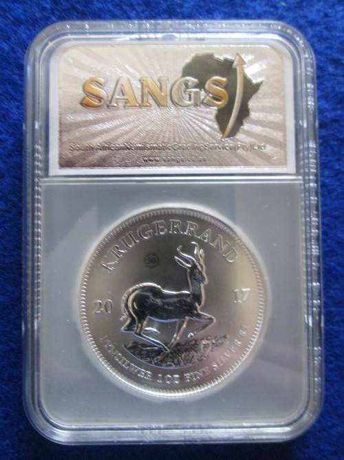 2017 SILVER 1OZ PREMIUM UNC KRUGERRAND.  SANGS Graded PL 69. 50th Anniversary.