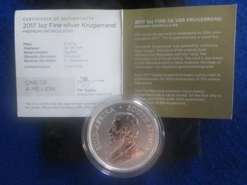 KRUGERRAND - 2017 1 oz 999.9% Premium Uncirculated with Privy Mark.