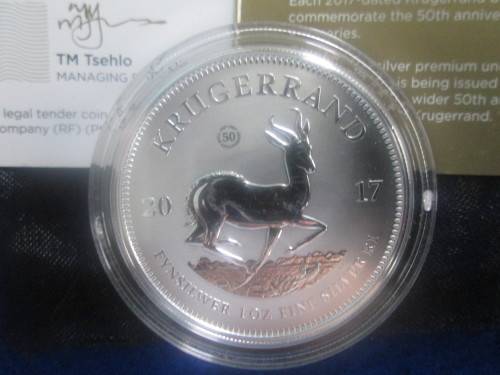 KRUGERRAND - 2017 1 oz 999.9% Premium Uncirculated with Privy Mark.