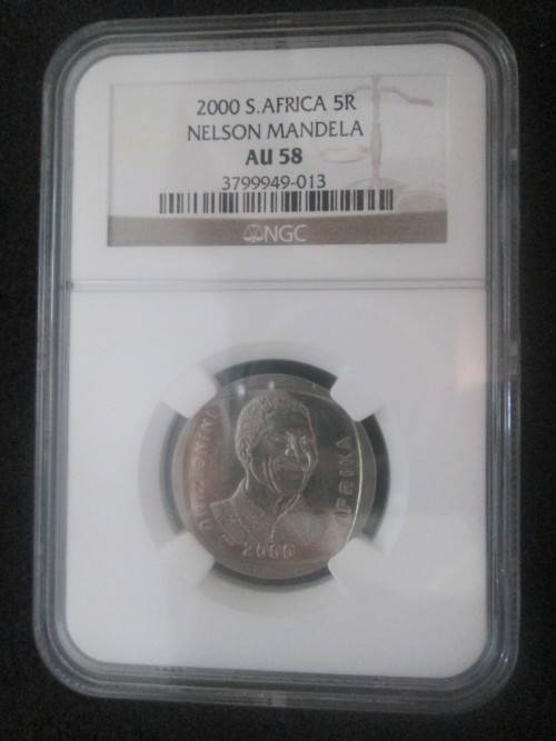 2000 S. Africa 5R - Nelson Mandela AU 58 NGC Graded.