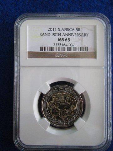 MS65 - 2011 SARB 90TH ANNIVERSARY R5 COIN - NGC GRADED.