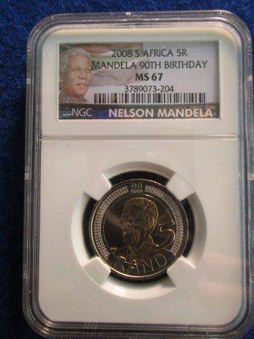MS 67 New Label - 2008 Mandela Birthday.  NGC Graded.