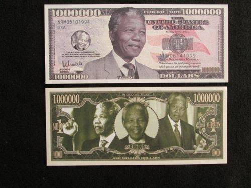 NELSON MANDELA - 1 MILLION DOLLAR - NOVELTY BILL.  BID/BILL