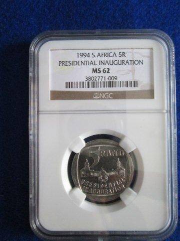 1994 Presidential Inauguration R5 Coin.  MS62 NGC Graded.