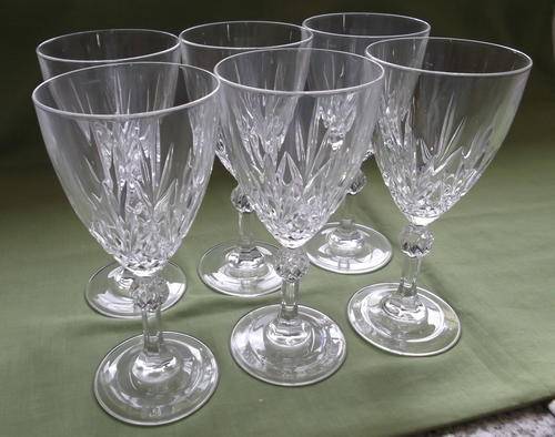 SET OF 6 RED WINE GLASSES - CRYSTAL D'ARQUES