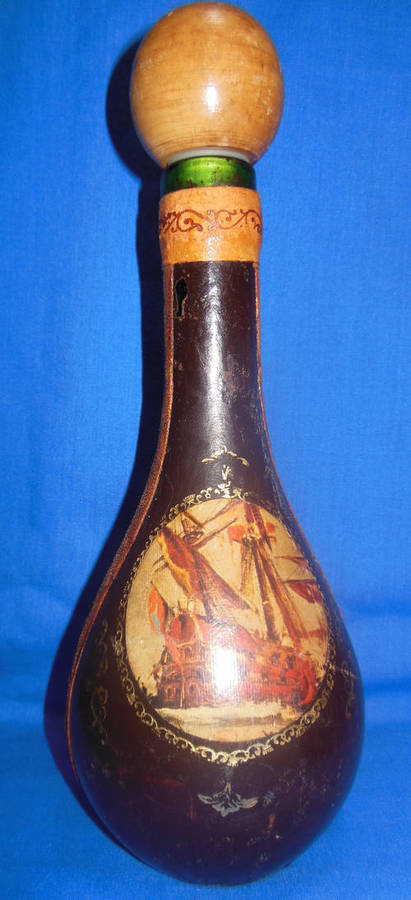 LEATHER COVERED DECANTER