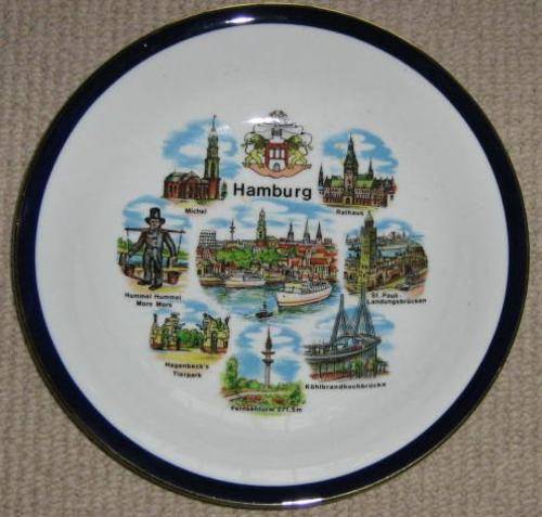 HAMBURG PLATE - WINTERLING - Blue Cobalt and Gold Rim