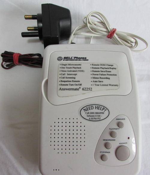 BELL TELEPHONE ANSWERING MACHINE - ANSWERMATE 62252