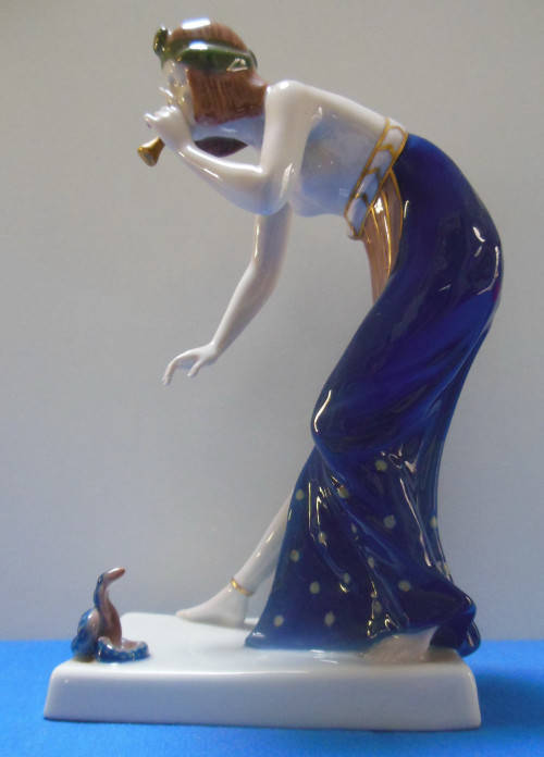VINTAGE GERMAN ART DECO ROSENTHAL FIGURINE  -  `SNAKE CHARMER`   -   REDUCED