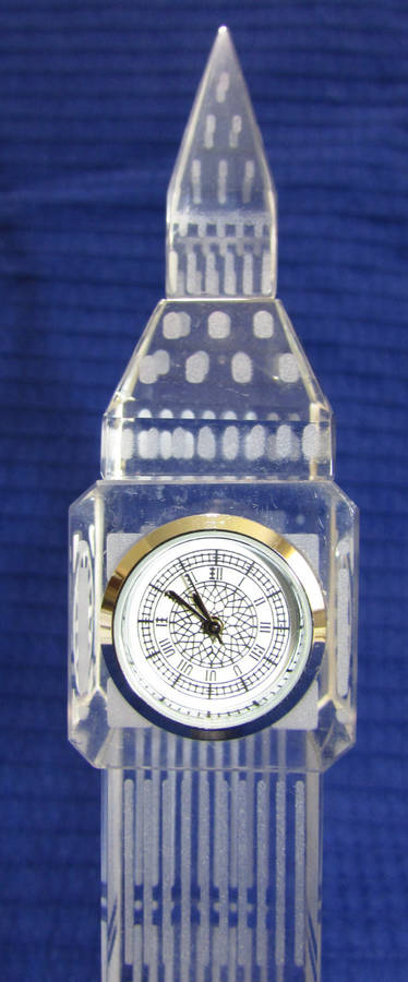 BIG BEN GLASS CLOCK - WORKING