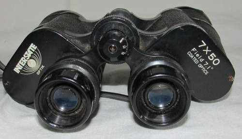 VINTAGE BINOCULARS WITH CASE - 7 x 50 - Interstate - good working condition