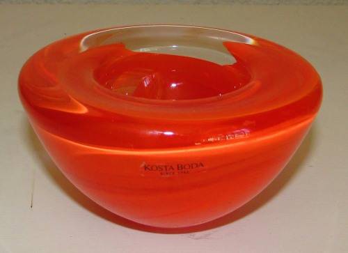 KOSTA BODA "ATOLL" BOWL - ORANGE