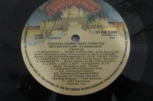FLASH DANCE ORIGINAL SOUND TRACK FROM MOTION PICTURE