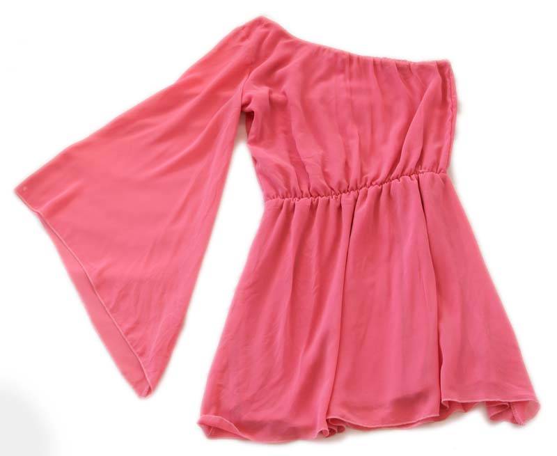 Stunning Sweet Coral One Shoulder Dress