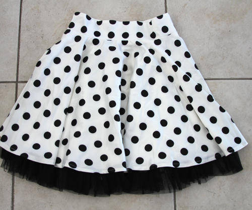 Cute Polka Dot Satin Skirt