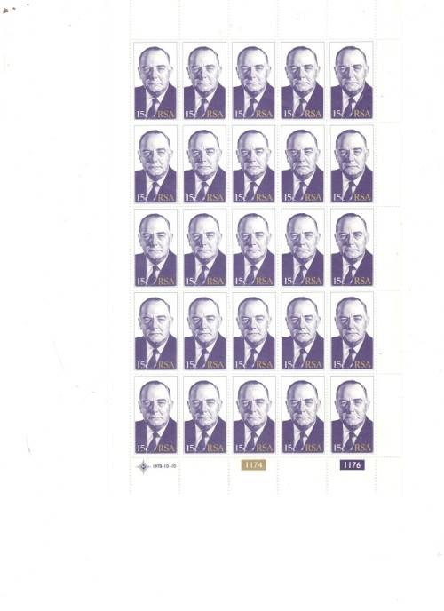 RSA CONTROL BLOCKS 4 X 25 MINT STAMPS EACH SEE PICS!!!!