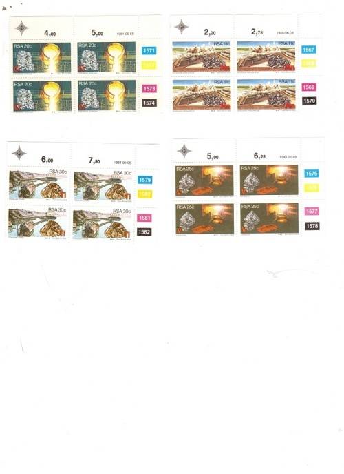 REPUBLIC OF SOUTH AFRICA 12 X CONTROL BLOCKS OF FOUR MINTY STAMPS SEE PICS!!!!