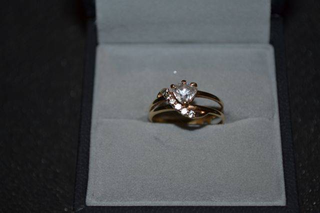 9ct Gold ring with Cubic setting.