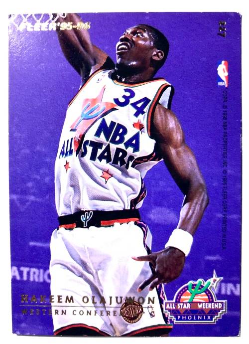 1995-1996 Fleer nba basketball Shaquille O`NealOlajuwon all star 227 insert