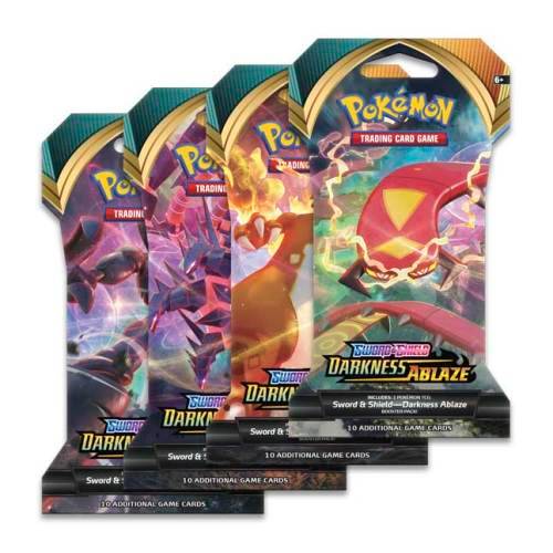 Pokemon TCG Sword and Shield-Darkness Ablaze Sleeved Booster Pack (10 Cards)