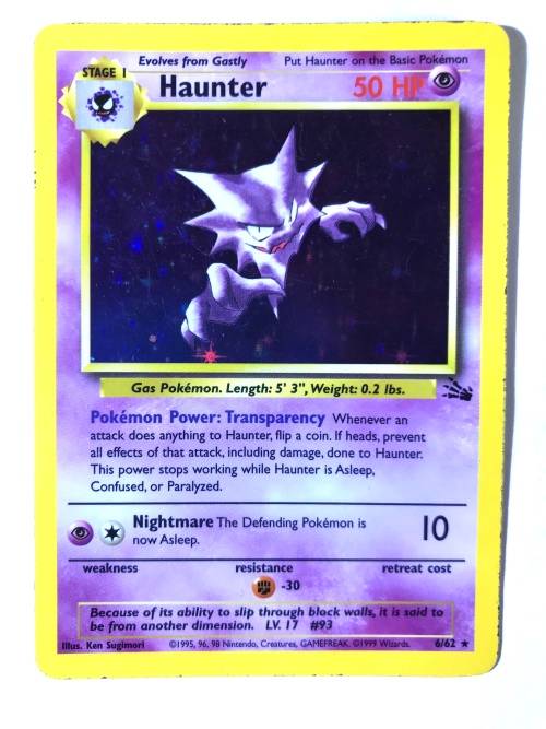 1999 Pokemon TCG Fossil Haunter Holo (Med Wear)