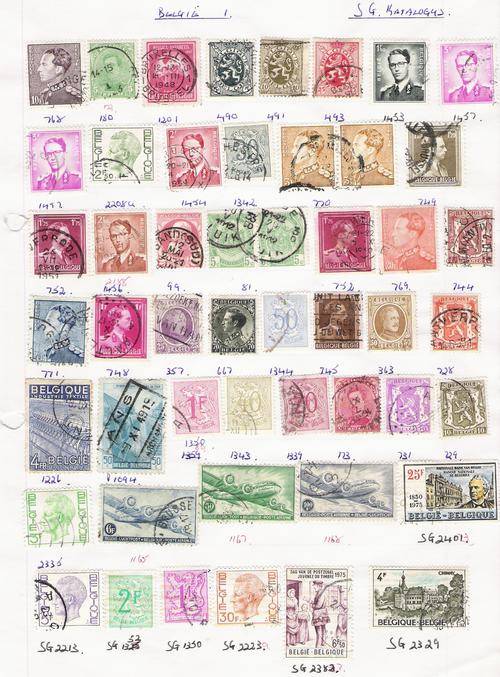 Mixed belgium stamps sheet 1
