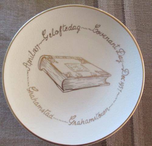 Grahamstown Potteries - Drosdy Ware - Covenant Day Commemorative plate