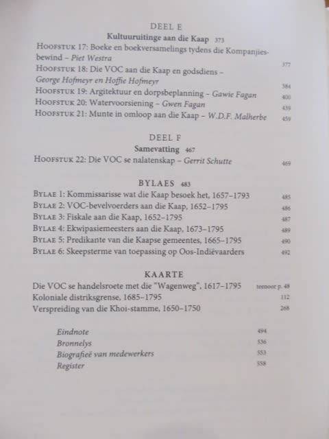 Die VOC aan diie Kaap  1652-1795  -  Con de Wet, Leon Hattingh en Jan Visagie