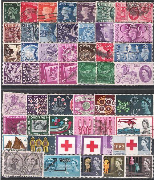 GB - SELECTION OF FU STAMPS ON TWO S/CARDS - CV OF MORE THAN R300