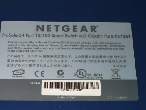 NETGEAR ProSafe 24 Port 10/100 Switch w/2 Gigabit ports