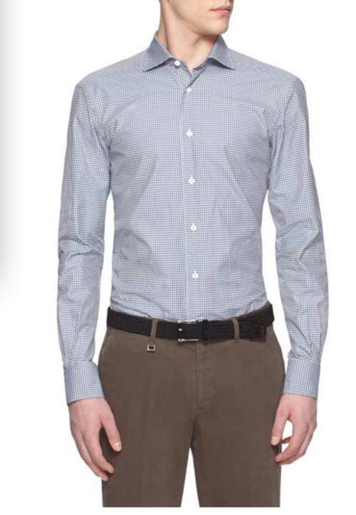 Original Luxury Italian Brand New Men's Classic Fit Dress Shirt/Long Sleeve For Sale/Zegna