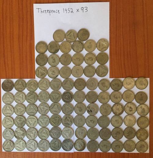 South African Threepence Silver 1952 x 93
